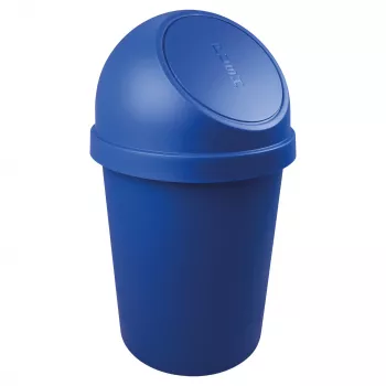 helit corbeille à déchets ronde avec couvercle à bascule, 45 litres, bleue, polypropylène, Ø400 mm x H700 mm (H2401334)