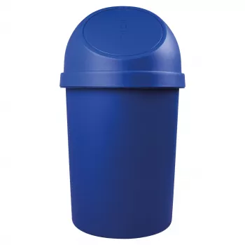 helit corbeille à déchets ronde avec couvercle à bascule, 45 litres, bleue, polypropylène, Ø400 mm x H700 mm (H2401334)