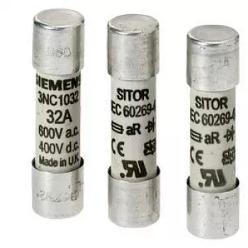 Fusible cylindrique Siemens 3NC2263 6A 500V AC 250V DC gG 10x38mm