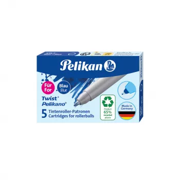 Cartouche de recharge roller Pelikan Eco pour Pelikano/Twist, bleu royal, 65 % plastique recyclé, 1 pièce 300010004