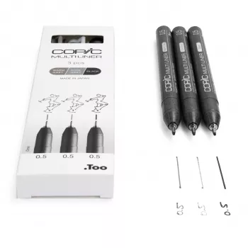 Fineliner COPIC Multiliner noir 0,5 mm, 3 pièces (22075633)