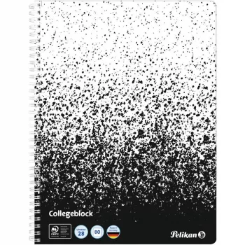 Pelikan Bloc-notes College Color Edition, A4, noir/blanc avec 2 marges, 80 feuilles, 70 g/m², sans bois, perforé 4 trous, 1 pièce 400197021