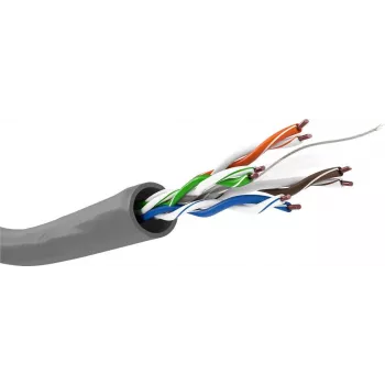 Wentronic Goobay Câble d'installation réseau CAT 6, U/UTP, gris, 100 m - CU, AWG 23/1 (massif), LSZH 68466