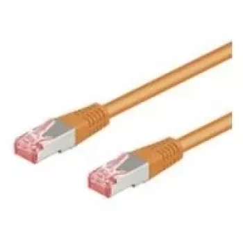 Wentronic Goobay Câble patch CAT 6, S/FTP (PiMF), orange, 0,5 m - LSZH sans halogène, cuivre (93467)