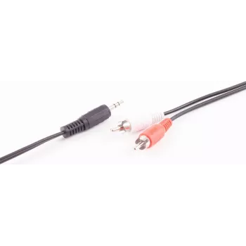 Câble audio SHIVERPEAKS BASIC-S, 2 x RCA mâle vers jack 3,5 mm mâle, 2,5 m, stéréo, noir BS30832-2.5