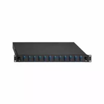 Rutenbeck Fiber Optic Patch Panel SC Duplex SM 12-Port 1U 19 inch Black RAL 9005 Extensible 2280308120