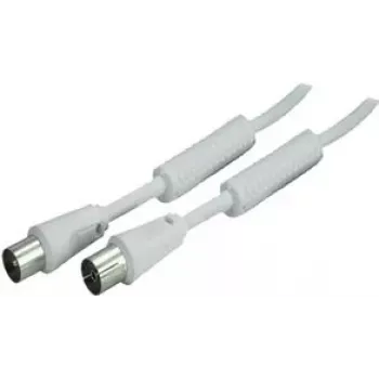 Câble coaxial SHIVERPEAKS IEC 169-2 5,0 m, mâle vers femelle, blanc, nickelé BS80205-128