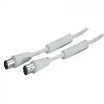 Câble d'antenne coaxial SHIVERPEAKS 10 m IEC 169-2, mâle vers femelle, nickelé, blanc (BS80208-128)