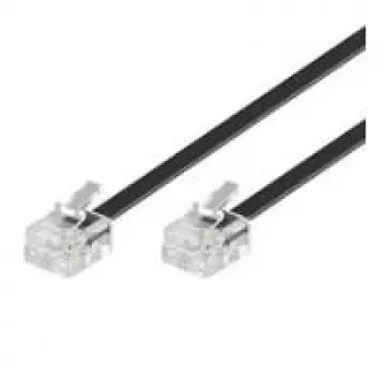 Câble de connexion modulaire Wentronic Goobay, noir, 15 m - RJ11/RJ14 (6P4C) mâle vers RJ11/RJ14 (6P4C) mâle 50320