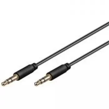 Câble de connexion jack 3,5 mm Wentronic Goobay, 1,5 m, stéréo, plaqué or, noir 69106
