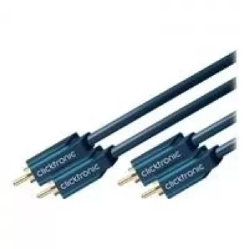 Câble audio RCA ClickTronic Casual Series 2x RCA mâle vers 2x RCA mâle 10 m double blindage coaxial noir