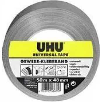 Ruban adhésif en tissu universel UHU, 48 mm x 50 m, gris, extra fort, enduit polyester, 1 rouleau 46615