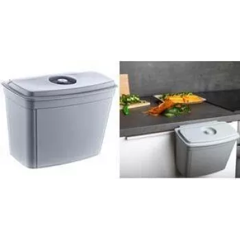 keeeper Milan poubelle de cuisine suspendue 4L, Nordic Grey, avec couvercle, PP 1031213000000