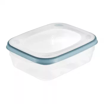 keeeper franco boîte de conservation pour aliments, 1,2 L, rectangulaire, transparent avec bord bleu, PP/TPE, hermétique, étanche, lavable au lave-vaisselle, 1 pièce 1079368000000