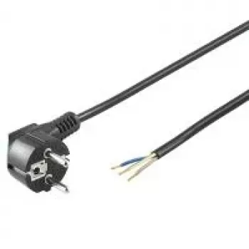 Wentronic Goobay câble d'alimentation Schuko coudé, extrémité ouverte, 3 m, noir 96033