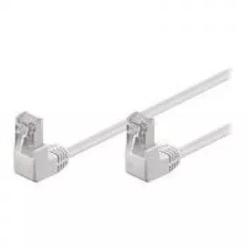 Wentronic Goobay câble patch CAT 5e 2x coudé à 90°, F/UTP, blanc, 1 m - CCA aluminium cuivré, 2x RJ45 90° (8P8C) 96062