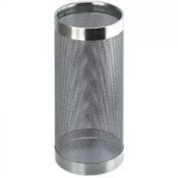 Porte-parapluies en métal HELIT H2515500, design perforé, chrome, rond, diamètre 240 mm, hauteur 490 mm