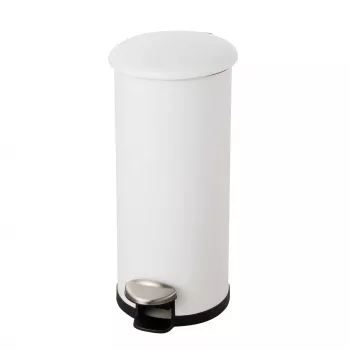 Poubelle à pédale helit the zinc 20 L, blanc, acier thermolaqué, ronde, fermeture douce H2406605
