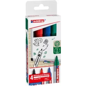 Marqueurs pour tableau blanc EDDING 360, couleurs assorties, 1,5-3,0 mm, 4 pièces (4-360-4-2)