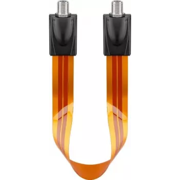 Câble de traversée de fenêtre SAT Wentronic Goobay, ultra-plat 0,3 mm, brun-noir, 0,3 m, F femelle vers F femelle 67244