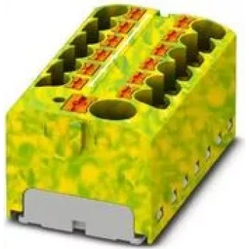 Bloc de distribution Phoenix Contact PTFIX 10/12X4-GNYE, Push-in, 10 mm², vert/jaune 1153438