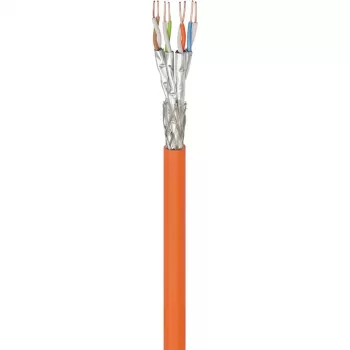Câble d'installation Wentronic Goobay Cat.7 S/FTP (PiMF) cuivre massif, 100 m, LSZH, orange 91888