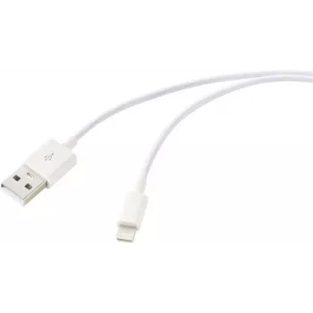 Câble Renkforce USB 2.0 USB-A vers Apple Lightning 1 m blanc mat RF-5724084