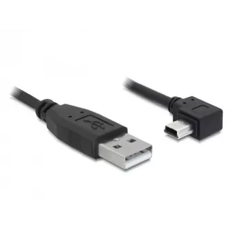 Delock câble USB 2.0 USB-A mâle vers Mini USB-B 5 broches mâle coudé, 1 m, noir 82681