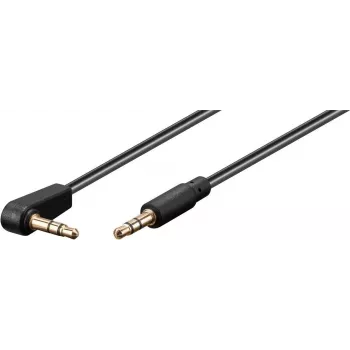Wentronic Goobay câble jack stéréo 3,5 mm, 1 m, noir, droit vers coudé 90°, mâle vers mâle 67783