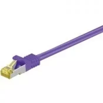 Câble réseau patch Wentronic Cat.7 S/FTP, RJ45 vers RJ45, 0,25 m, contacts dorés, 10 Gbit/s, 600 MHz 91573