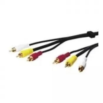Câble audio/vidéo Wentronic AVK 201-500 5,0 m 3 x RCA mâle vers 3 x RCA mâle noir 50140