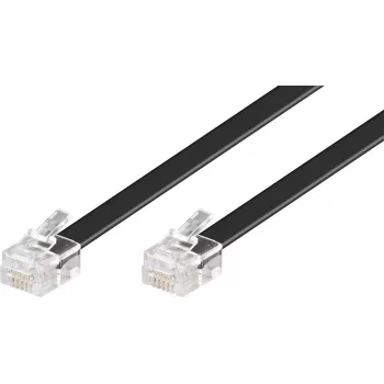 Câble modulaire Wentronic Goobay RJ12, 6P6C mâle vers mâle, 15 m, noir 50324