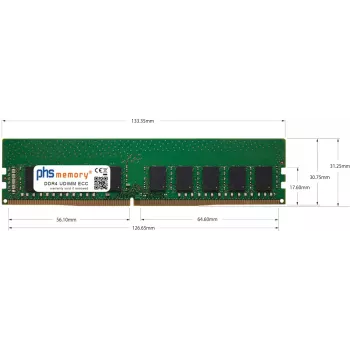 PHS-memory 16 Go DDR4 ECC UDIMM 3200 MHz PC4-25600E pour Gigabyte B550M DS3H R2 SP580460