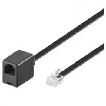 Câble rallonge modulaire Wentronic Goobay, RJ12 (6P6C) mâle vers femelle, 10 m, noir 68261