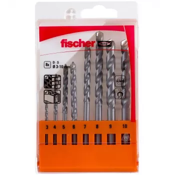Jeu de forets hélicoïdaux pour pierre Fischer D-S 543027 8 pièces