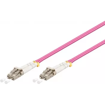 Câble patch fibre optique Wentronic 95938 LC vers LC multimode, rose
