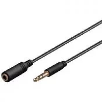 Câble prolongateur jack 3,5 mm Wentronic Goobay, noir, 1 m - jack 3,5 mm mâle vers jack 3,5 mm femelle, stéréo (97113)