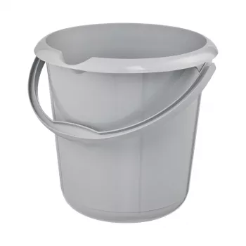 Seau de nettoyage rond keeeper mika eco, 10 litres, gris pierre, plastique 100 % recyclé, poignée ergonomique 1171015000000