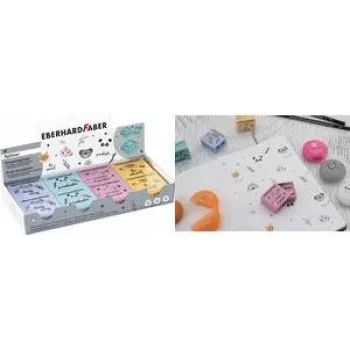 Présentoir de taille-crayons doubles FABER-CASTELL EBERHARD FABER Animal, 8 pièces, pour crayons standard et jumbo, plastique, assortis 585154