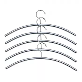 Cintre en acier KERKMANN, argent aluminium, épaisseur 10 mm, longueur 460 mm, courbé, 5 pièces (6219)