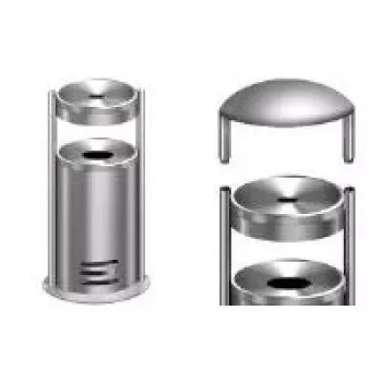 Capot de protection contre les intempéries Kerkmann pour cendrier sur support de sécurité, acier inoxydable, 1 pièce (6292)