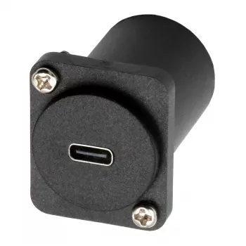EXSYS D-Type USB-C Female to Female Adapter, USB 3.2 Gen 1, Panel Mount, Black (EX-49158)
