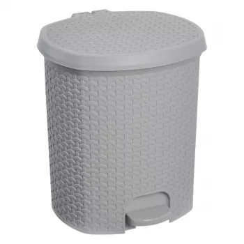 Poubelle à pédale keeeper tjark 21 L Nordic Grey aspect rotin 1030413000000