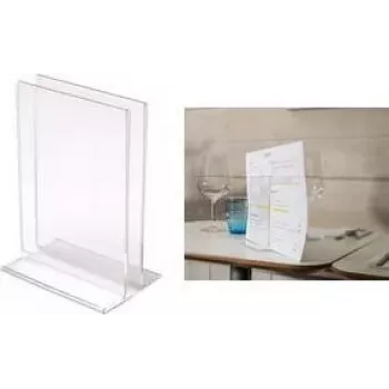 Présentoir à brochures DEFLECTO DEMC150YTCRY A4 portrait double face en acrylique transparent