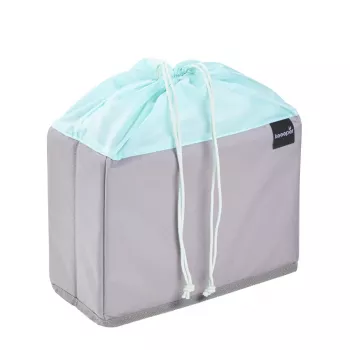 Sac de rangement pour fruits et légumes keeeper nea, 9 litres, gris/aquamarine, cordon de serrage, pliable, contact alimentaire, 1 pièce 1229562400000