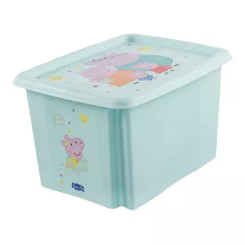 Boîte de rangement keeeper Karolina Peppa Pig, 30 litres, aigue-marine, avec couvercle, empilable 1223862433600