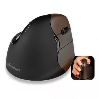 Souris laser sans fil Evoluent VerticalMouse 4 Small pour la main droite, noir/argent 500793