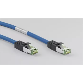 Câble réseau Wentronic 45657 Cat8.1 S/FTP, RJ45, 0,25 m, bleu