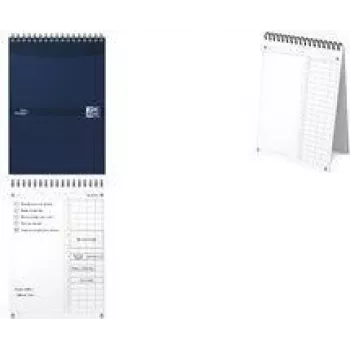 Planificateur de bureau journalier Oxford Essentials Time Manager, DIN A5, bleu foncé, 60 feuilles, autoportant, vue journalière, 1 pièce 400202462