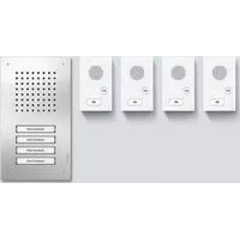 Ensemble audio Siedle SET CLAB 850-4 E/W Classic acier inoxydable/blanc (210010048-00)